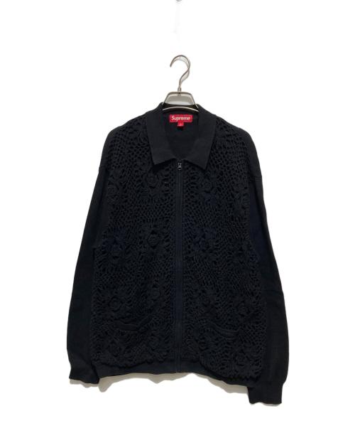SUPREME（シュプリーム）Supreme (シュプリーム) 25SSCrochet Zip Cardigan/クロシェットジップカーディガン ブラック サイズ:Lの古着・服飾アイテム