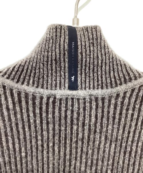maison kitsune（メゾンキツネ）MAISON KITSUNE (メゾンキツネ) RIBBED PULLOVER ハイネックニット /  DM00511KT1006 グレー サイズ:Lの古着・服飾アイテム