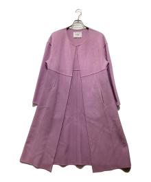 The Virgnia×神崎恵（ザ ヴァージニア×カンザキメグミ）の古着「コラボ ノーカラーコート / 8088009」｜ピンク