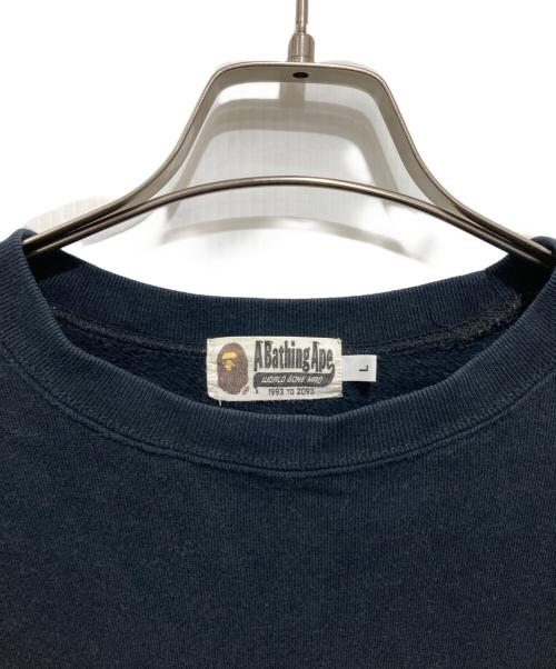 A BATHING APE（アベイシングエイプ）A BATHING APE (アベイシングエイプ) BAPEロゴ スウェットシャツ ブラック サイズ:Lの古着・服飾アイテム