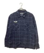 NEIGHBORHOOD.×WIND AND SEAネイバーフッド×ウィンダンシー）の古着「コラボチェックシャツ」｜ネイビー