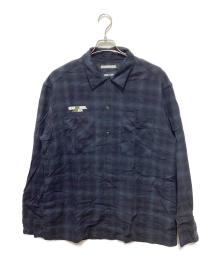 NEIGHBORHOOD.×WIND AND SEA（ネイバーフッド×ウィンダンシー）の古着「コラボチェックシャツ」｜ネイビー