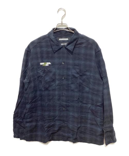 NEIGHBORHOOD.（ネイバーフッド）NEIGHBORHOOD. (ネイバーフッド) WIND AND SEA (ウィンダンシー) コラボチェックシャツ ネイビー サイズ:Lの古着・服飾アイテム