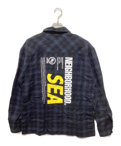 NEIGHBORHOOD.（ネイバーフッド）NEIGHBORHOOD. (ネイバーフッド) WIND AND SEA (ウィンダンシー) コラボチェックシャツ ネイビー サイズ:Lの古着・服飾アイテム