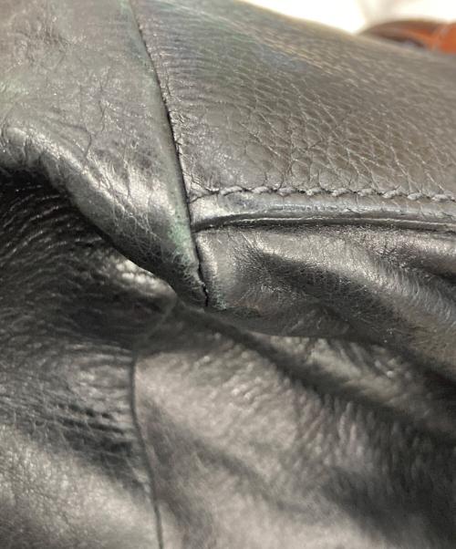 PRADA（プラダ）PRADA (プラダ) レザートートバッグ ブラック×ブラウン（NERO/TEAK）の古着・服飾アイテム