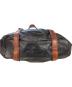 中古・古着 PRADA (プラダ) レザートートバッグ ブラック×ブラウン（NERO/TEAK）：70000円