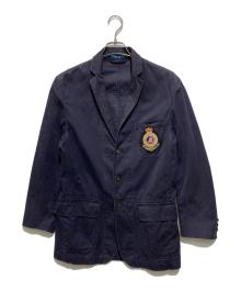 POLO RALPH LAUREN（ポロ・ラルフローレン）の古着「コットンテーラードワッペンジャケット」｜ネイビー