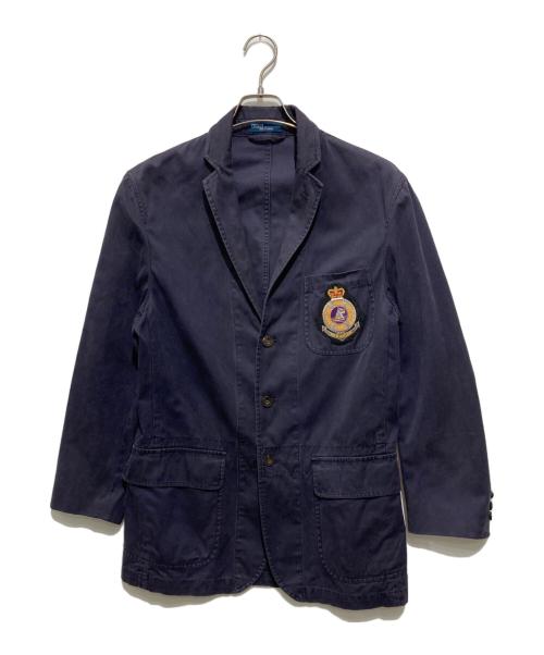 POLO RALPH LAUREN（ポロ・ラルフローレン）POLO RALPH LAUREN (ポロ・ラルフローレン) コットンテーラードワッペンジャケット ネイビー サイズ:38Rの古着・服飾アイテム