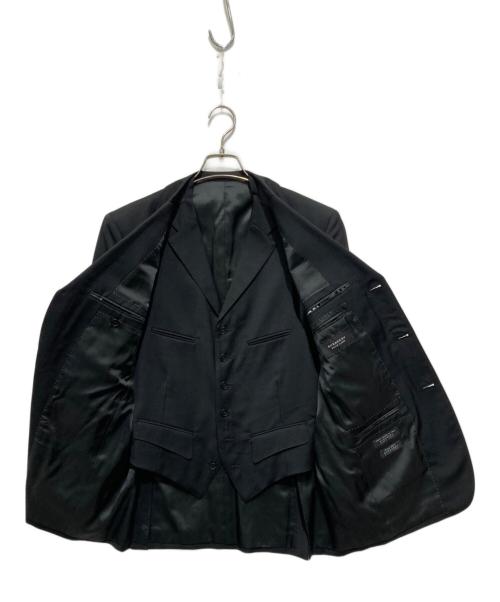 BURBERRY BLACK LABEL（バーバリーブラックレーベル）BURBERRY BLACK LABEL (バーバリーブラックレーベル) 袖裏ストライプ3ピース3Bスーツ ブラック サイズ:38Lの古着・服飾アイテム
