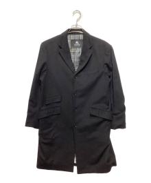 BURBERRY BLACK LABEL（バーバリーブラックレーベル）の古着「カシミヤ混裏地チェックチェスターコート」｜ブラック