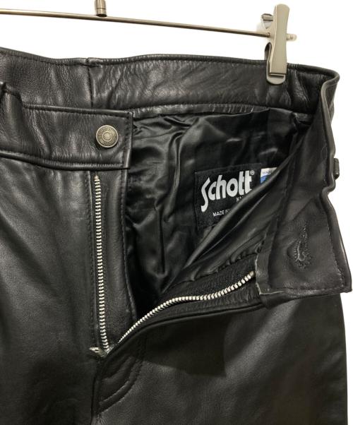 Schott（ショット）Schott (ショット) レザーパンツ ブラック サイズ:W34の古着・服飾アイテム