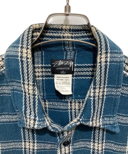 stussy（ステューシー）stussy (ステューシー) 00s oldチェックネルシャツ ネイビー サイズ:XLの古着・服飾アイテム