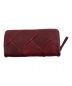 genten (ゲンテン) ニットキルト／ラウンドファスナー長財布 ボルドー：8000円