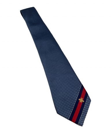 中古・古着通販】GUCCI (グッチ) シェリーラインビーネクタイ ネイビー