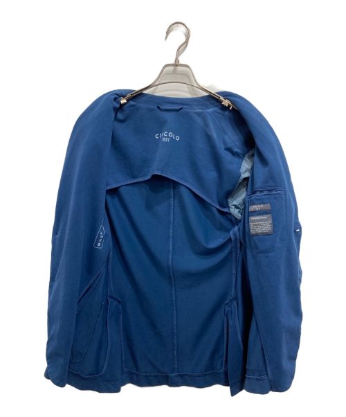 CIRCOLO 1901（チルコロ1901）CIRCOLO 1901 (チルコロ1901) 鹿の子ジャージーテーラードジャケット ブルー サイズ:48の古着・服飾アイテム