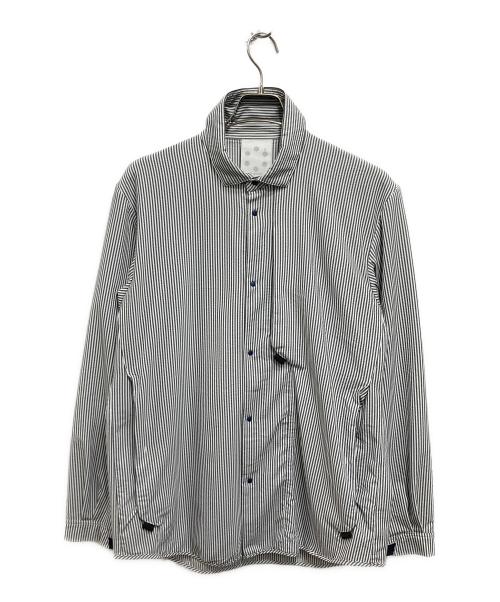 alk phenix（アルクフェニックス）alk phenix (アルクフェニックス) ストライプシアサッカーシャツ グレー サイズ:XLの古着・服飾アイテム