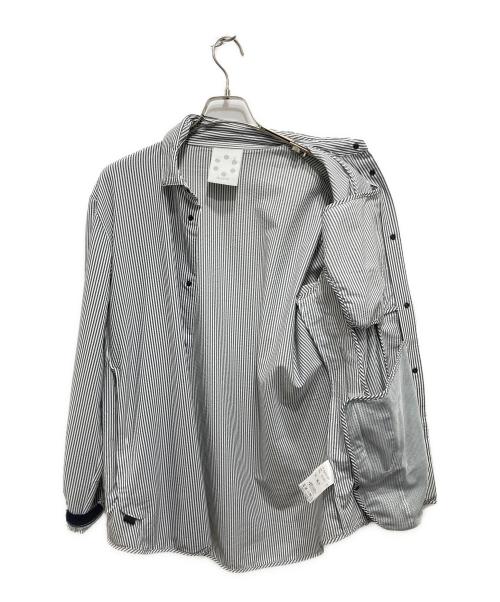 alk phenix（アルクフェニックス）alk phenix (アルクフェニックス) ストライプシアサッカーシャツ グレー サイズ:XLの古着・服飾アイテム