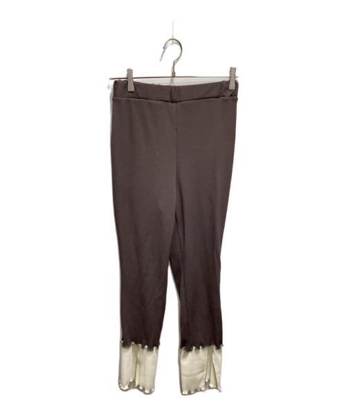 MURRAL（ミューラル）MURRAL (ミューラル) リブパンツ ブラウン サイズ:Ⅿの古着・服飾アイテム
