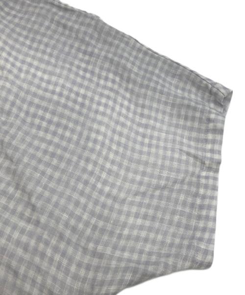 nest Robe（ネストローブ）nest Robe (ネストローブ) リネンガーゼギンガムブラウス グレー サイズ:FREEの古着・服飾アイテム
