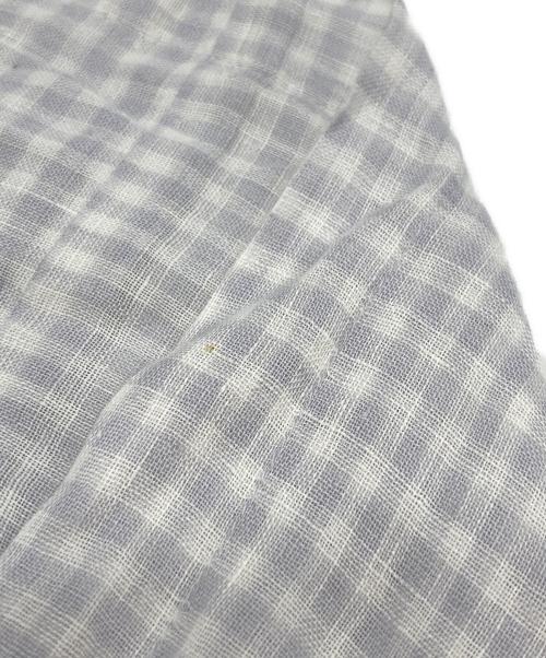 nest Robe（ネストローブ）nest Robe (ネストローブ) リネンガーゼギンガムブラウス グレー サイズ:FREEの古着・服飾アイテム