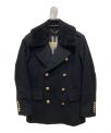 ）の古着「ファー付金釦Pコート／Military Pea Coat With Detachable Shearling Collar」｜ブラック