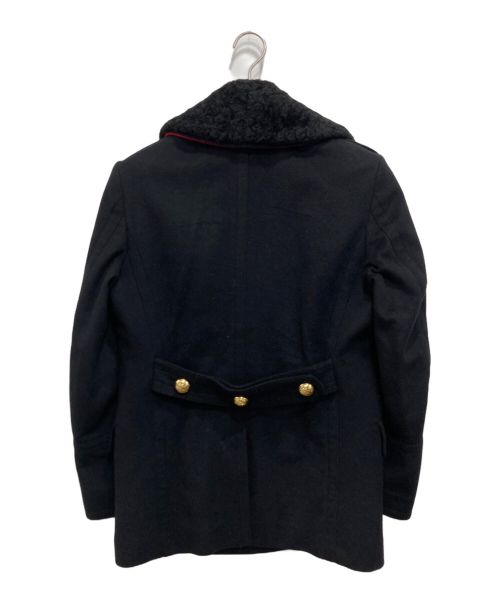 BURBERRY（バーバリー）BURBERRY (バーバリー) ファー付金釦Pコート／Military Pea Coat With Detachable Shearling Collar ブラック サイズ:46の古着・服飾アイテム