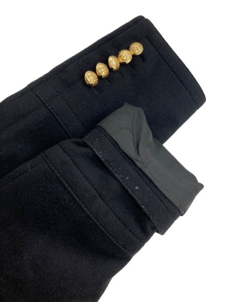 BURBERRY（バーバリー）BURBERRY (バーバリー) ファー付金釦Pコート／Military Pea Coat With Detachable Shearling Collar ブラック サイズ:46の古着・服飾アイテム