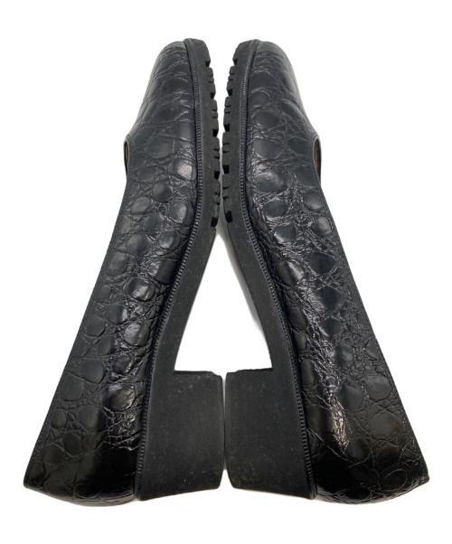 Salvatore Ferragamo（サルヴァトーレ フェラガモ）Salvatore Ferragamo (サルヴァトーレ フェラガモ) 型押しパンプス ブラック サイズ:4の古着・服飾アイテム