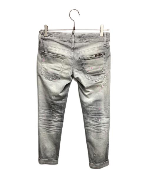 DSQUARED2（ディースクエアード）DSQUARED2 (ディースクエアード) ダメージデニムパンツ グレー サイズ:Sの古着・服飾アイテム