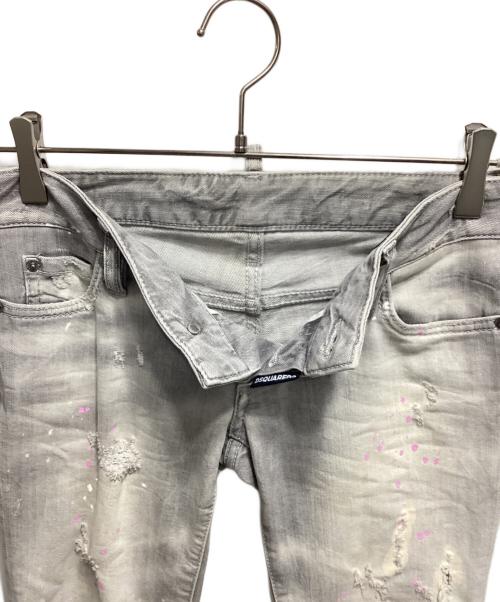 DSQUARED2（ディースクエアード）DSQUARED2 (ディースクエアード) ダメージデニムパンツ グレー サイズ:Sの古着・服飾アイテム