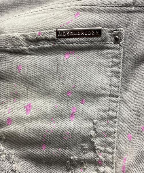 DSQUARED2（ディースクエアード）DSQUARED2 (ディースクエアード) ダメージデニムパンツ グレー サイズ:Sの古着・服飾アイテム