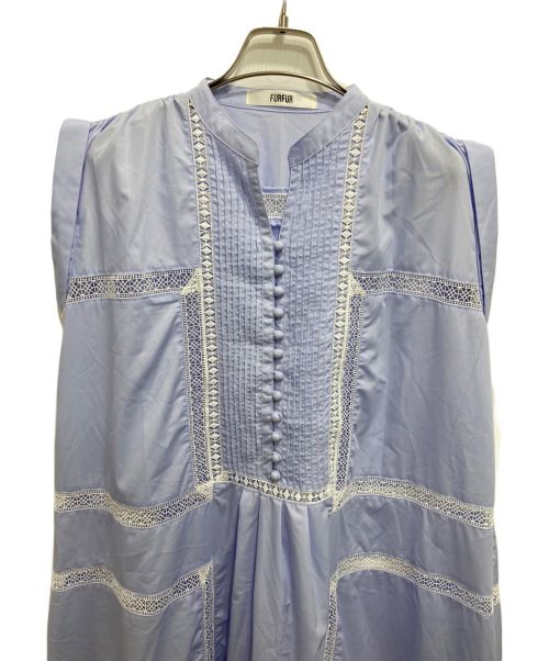 furfur（ファーファー）furfur (ファーファー) スカラ刺繍ワンピース ブルー サイズ:Freeの古着・服飾アイテム