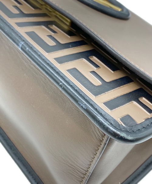 FENDI（フェンディ）FENDI (フェンディ) キャナイエフズッカレザー2WAYショルダーバッグ ブラウンの古着・服飾アイテム