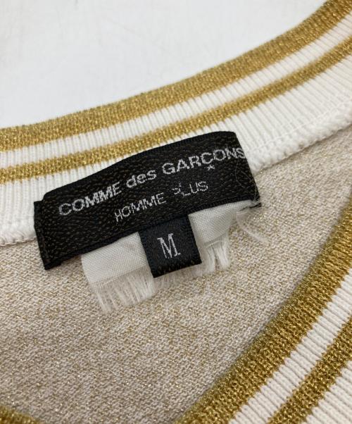 COMME des GARCONS HOMME PLUS（コムデギャルソンオムプリュス）COMME des GARCONS HOMME PLUS (コムデギャルソンオムプリュス) ラメVカットソー ベージュ サイズ:Mの古着・服飾アイテム
