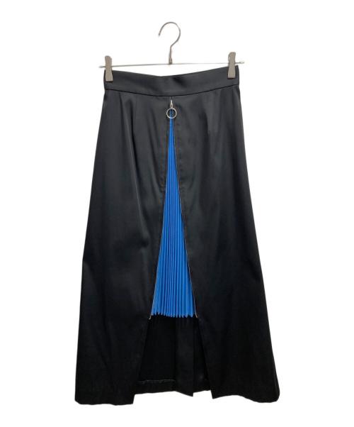 LE CIEL BLEU（ルシェルブルー）LE CIEL BLEU (ルシェルブルー) Color Block Pleated Insert Skirt／カラーブロックプリーツインサートスカート ブラック サイズ:36の古着・服飾アイテム