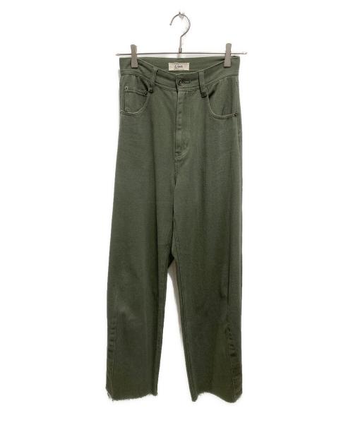 COLLAGE GALLARDAGALANTE（コラージュ ガリャルダガランテ）COLLAGE GALLARDAGALANTE (コラージュ ガリャルダガランテ) 【全骨格細見え】ブルージュデニムパンツ グリーンの古着・服飾アイテム