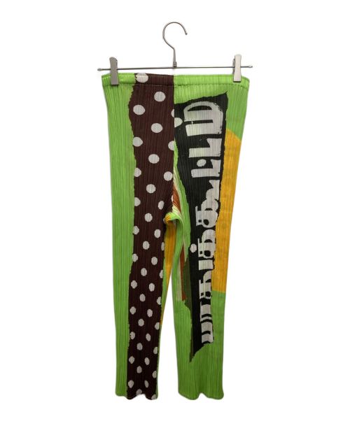 PLEATS PLEASE（プリーツプリーズ）PLEATS PLEASE (プリーツプリーズ) 柄プリーツパンツ グリーン サイズ:SIZE 4の古着・服飾アイテム