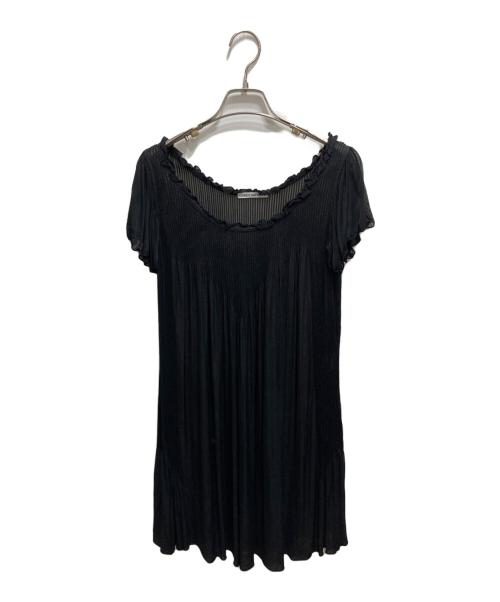 ISSEY MIYAKE（イッセイミヤケ）ISSEY MIYAKE (イッセイミヤケ) プリーツ半袖ブラウス ブラック サイズ:3の古着・服飾アイテム