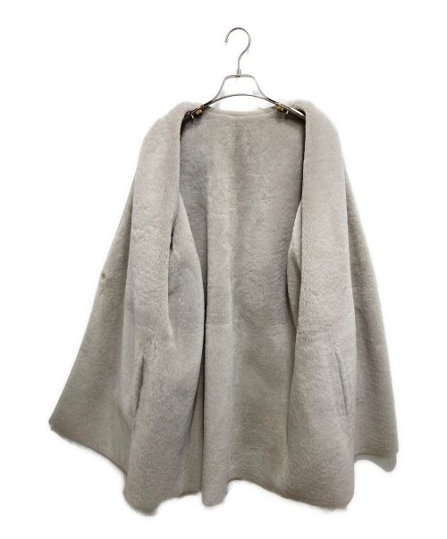 DRAWER（ドゥロワー）DRAWER (ドゥロワー) ムートンVネックコート ベージュ サイズ:36の古着・服飾アイテム