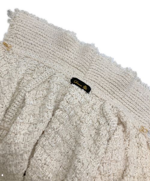 DRAWER（ドゥロワー）DRAWER (ドゥロワー) 3Gツイードスパンコールニットジャケット ホワイト サイズ:-の古着・服飾アイテム