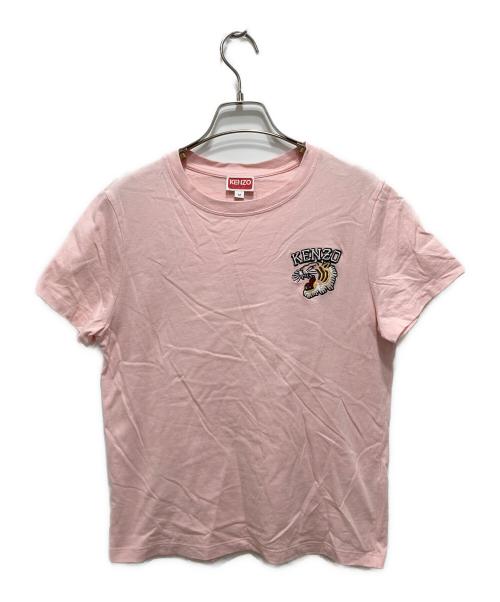 KENZO（ケンゾー）KENZO (ケンゾー) 'Varsity Tiger' 刺繍 Tシャツ ピンク サイズ:Mの古着・服飾アイテム