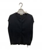 DES PRESデ プレ）の古着「コットンアセテート クルーネックカーディガン」｜ブラック