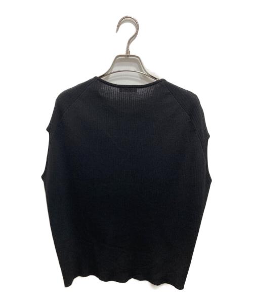 DES PRES（デ プレ）DES PRES (デ プレ) コットンアセテート クルーネックカーディガン ブラック サイズ:Fの古着・服飾アイテム