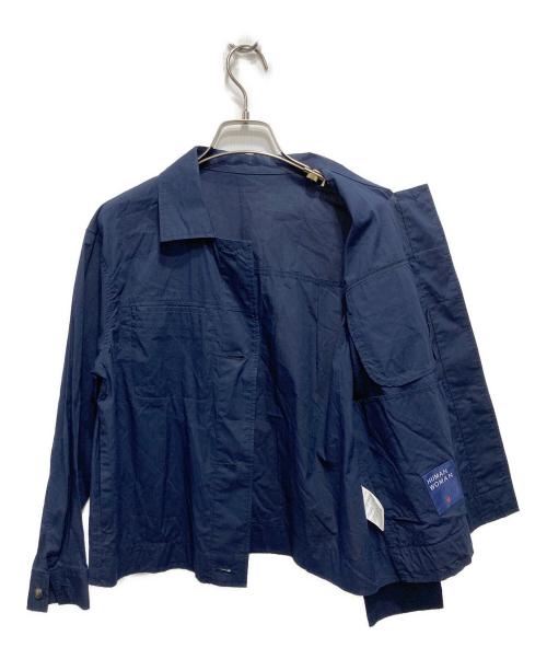 HUMAN WOMAN（ヒューマンウーマン）HUMAN WOMAN (ヒューマンウーマン) コードストライプローンブルゾン ネイビー サイズ:Mの古着・服飾アイテム