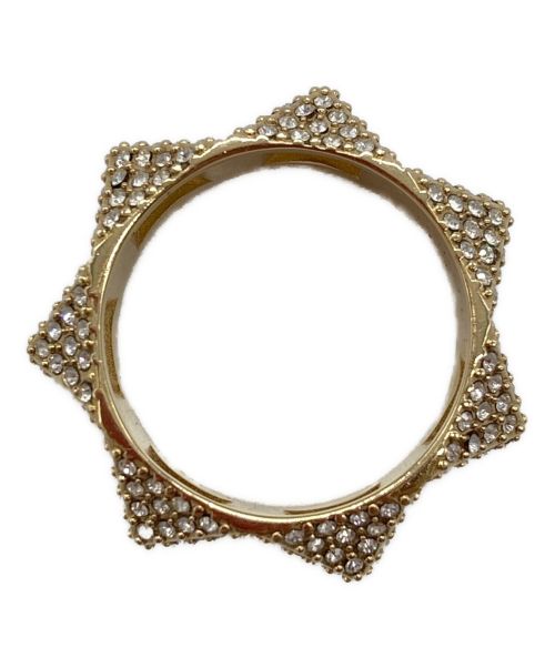 VALENTINO GARAVANI（ヴァレンティノ・ガラヴァーニ）VALENTINO GARAVANI (ヴァレンティノ・ガラヴァーニ) ロックスタッズクリスタルリング ゴールド サイズ:14号の古着・服飾アイテム