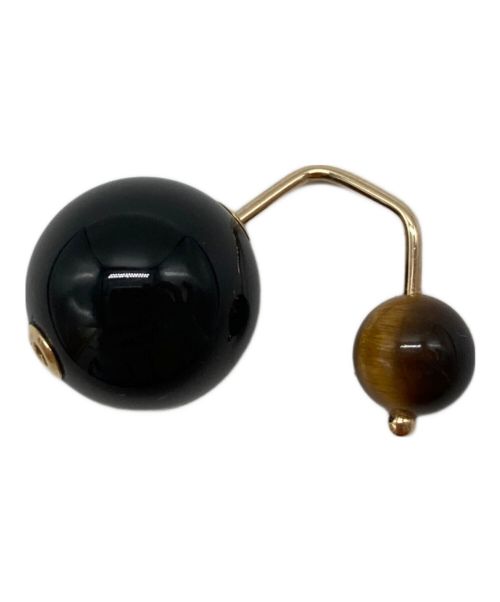 hirotaka（ヒロタカ）hirotaka (ヒロタカ) バンブルビーオニキス＆タイガーアイピアス ブラック×ブラウンの古着・服飾アイテム