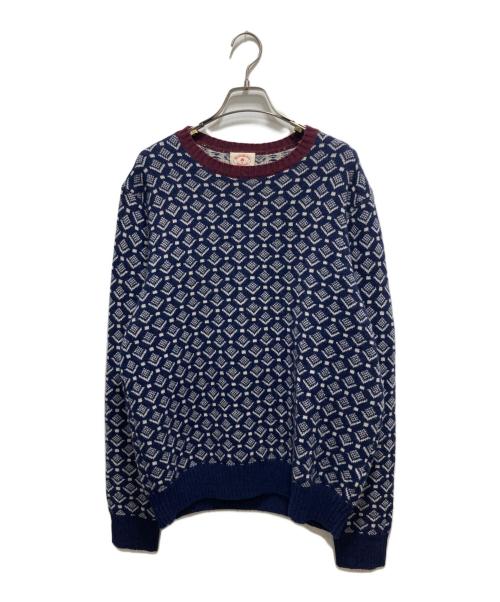 BROOKS BROTHERS（ブルックスブラザーズ）BROOKS BROTHERS (ブルックスブラザーズ) 柄ニット ネイビー サイズ:Ⅿの古着・服飾アイテム