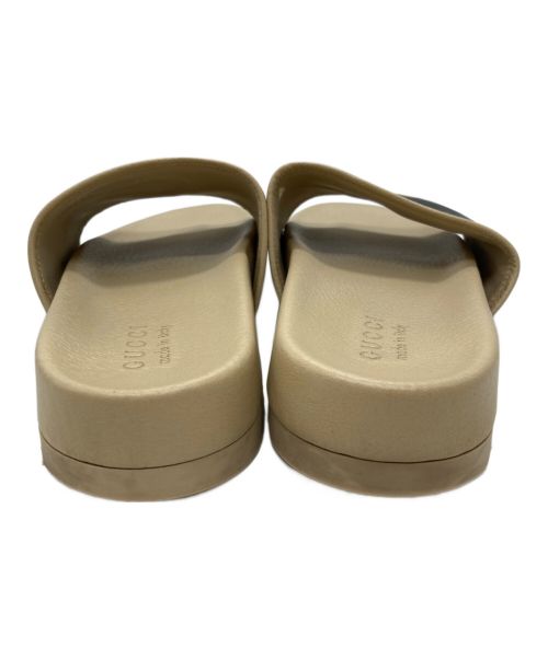 GUCCI（グッチ）GUCCI (グッチ) グリッドスライドサンダル ベージュ×グレー サイズ:7の古着・服飾アイテム