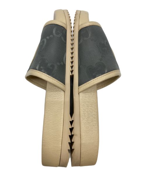 GUCCI（グッチ）GUCCI (グッチ) グリッドスライドサンダル ベージュ×グレー サイズ:7の古着・服飾アイテム