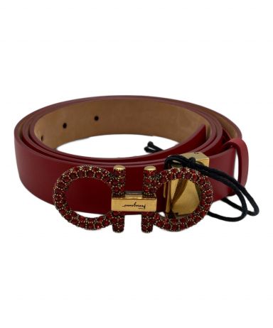 【在庫処分】Salvatore Ferragamo サルヴァトーレフェラガモ ベルト ガンチーニ 細め 80cm ファッションアイテム 小物 パイソン    レッド系 ゴールド金具 レディース 人気【中古品】 3086000219434370_01_7215w.jpeg